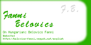 fanni belovics business card